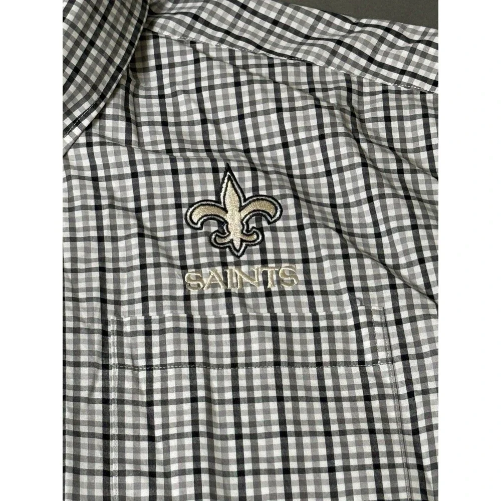 Cutter & Buck New Orleans Saints NFL Charcoal long sleeve dress shirt Men's XXL